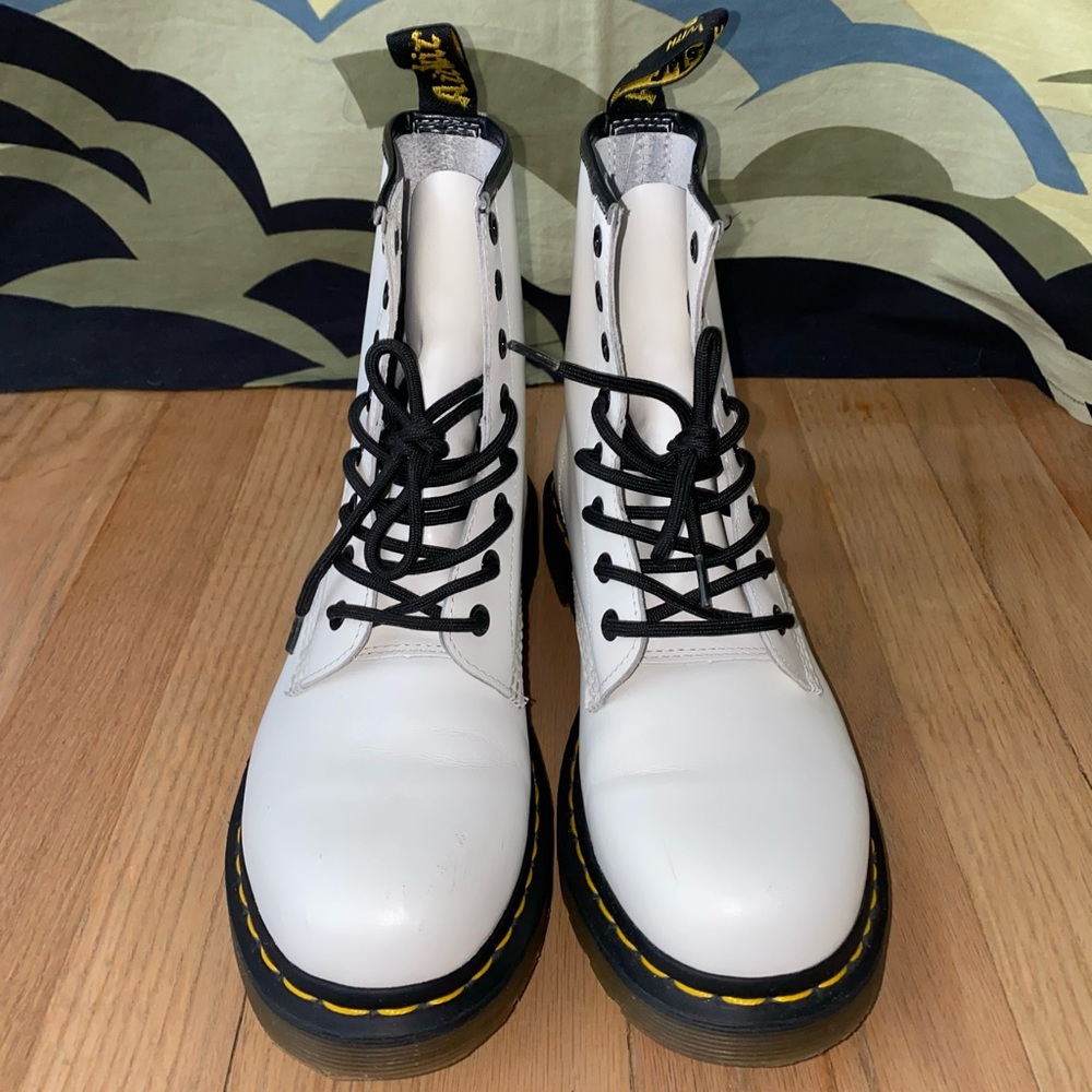 Dr. Martens White Lace Up Boots